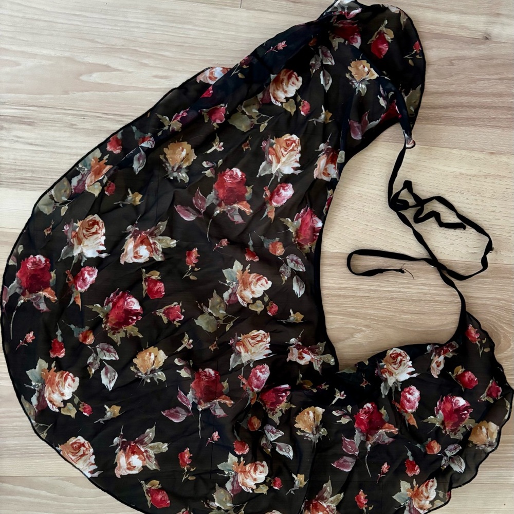 Floral Black Sheer ballet skirt